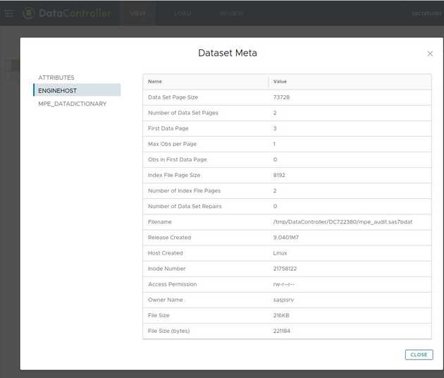 Library engine and host information